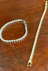 Silver or Gold Round Crystal Adjustable Tennis Bracelet