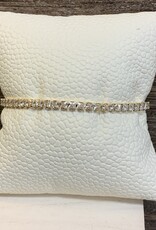 Silver or Gold Large Crystal Adjustable Tennis Bracelet