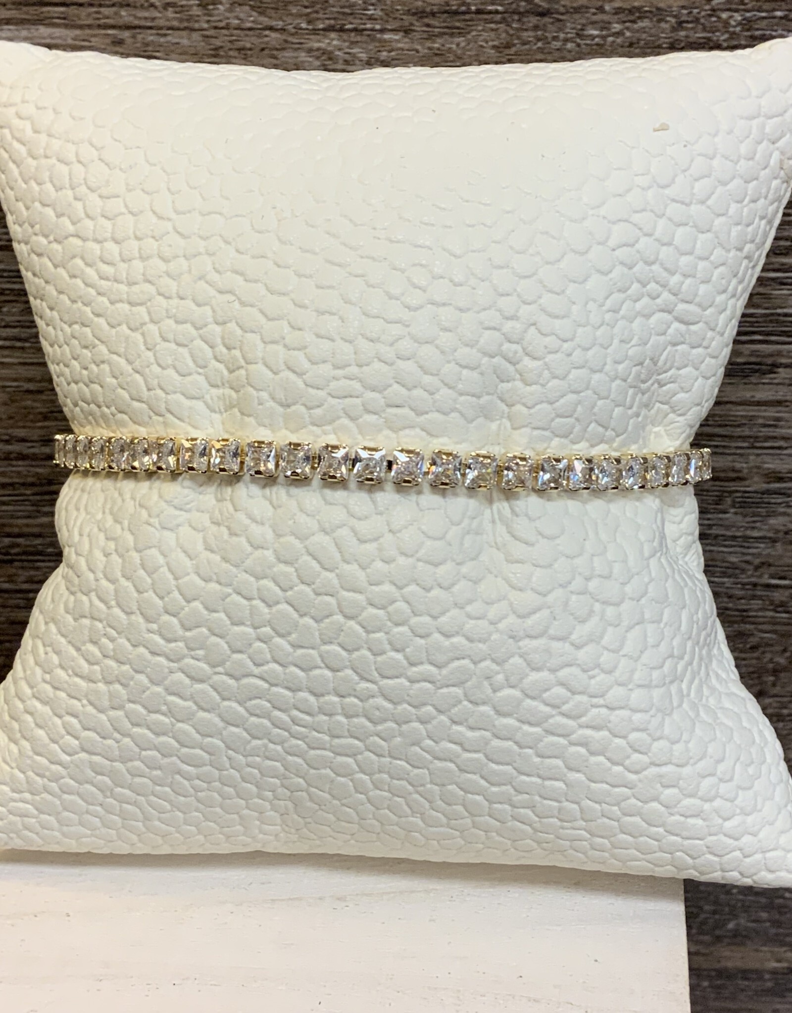 Silver or Gold Large Crystal Adjustable Tennis Bracelet