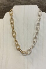 Gold/Silver Braded Loop Links Adjustable Necklace