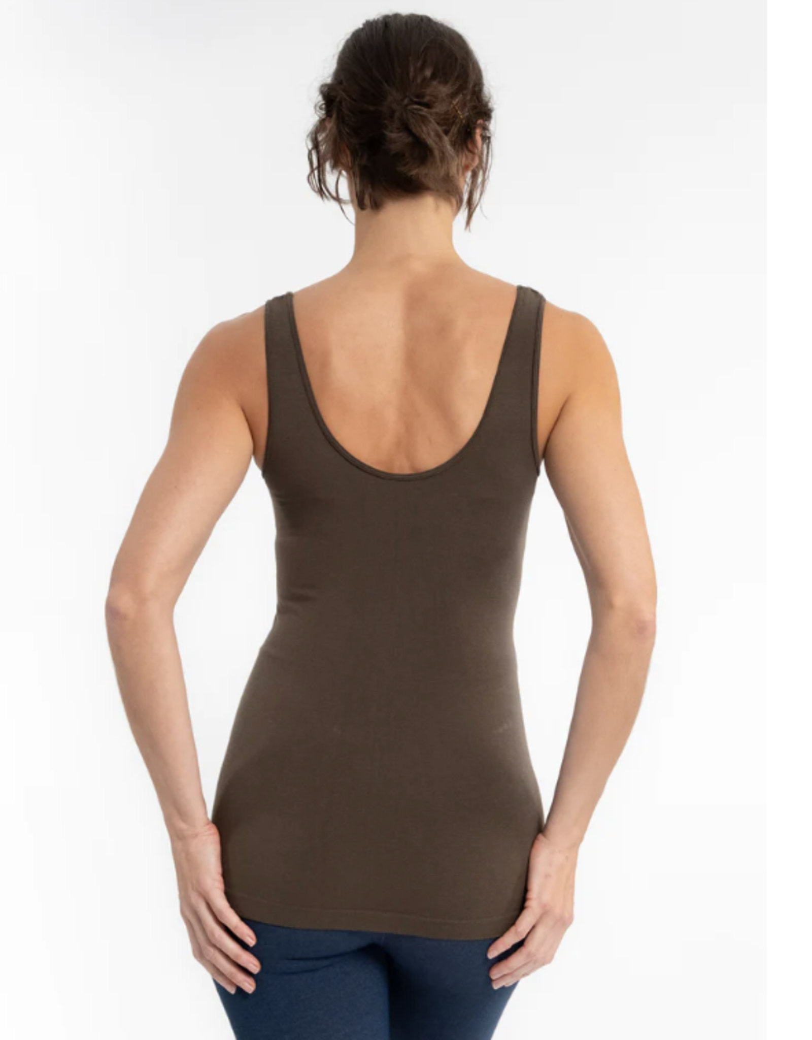 Olive REGULAR FIT Reversible Neckline Tank