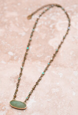 Bronze & Turquoise Beaded Hazel Necklace