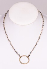 Dalmatian Beaded Nova Necklace w/Hoop Pendant
