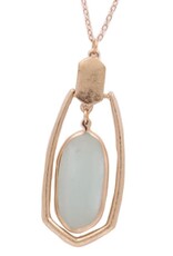 Amazonite Semi Precious Stone Pendant Long Necklace