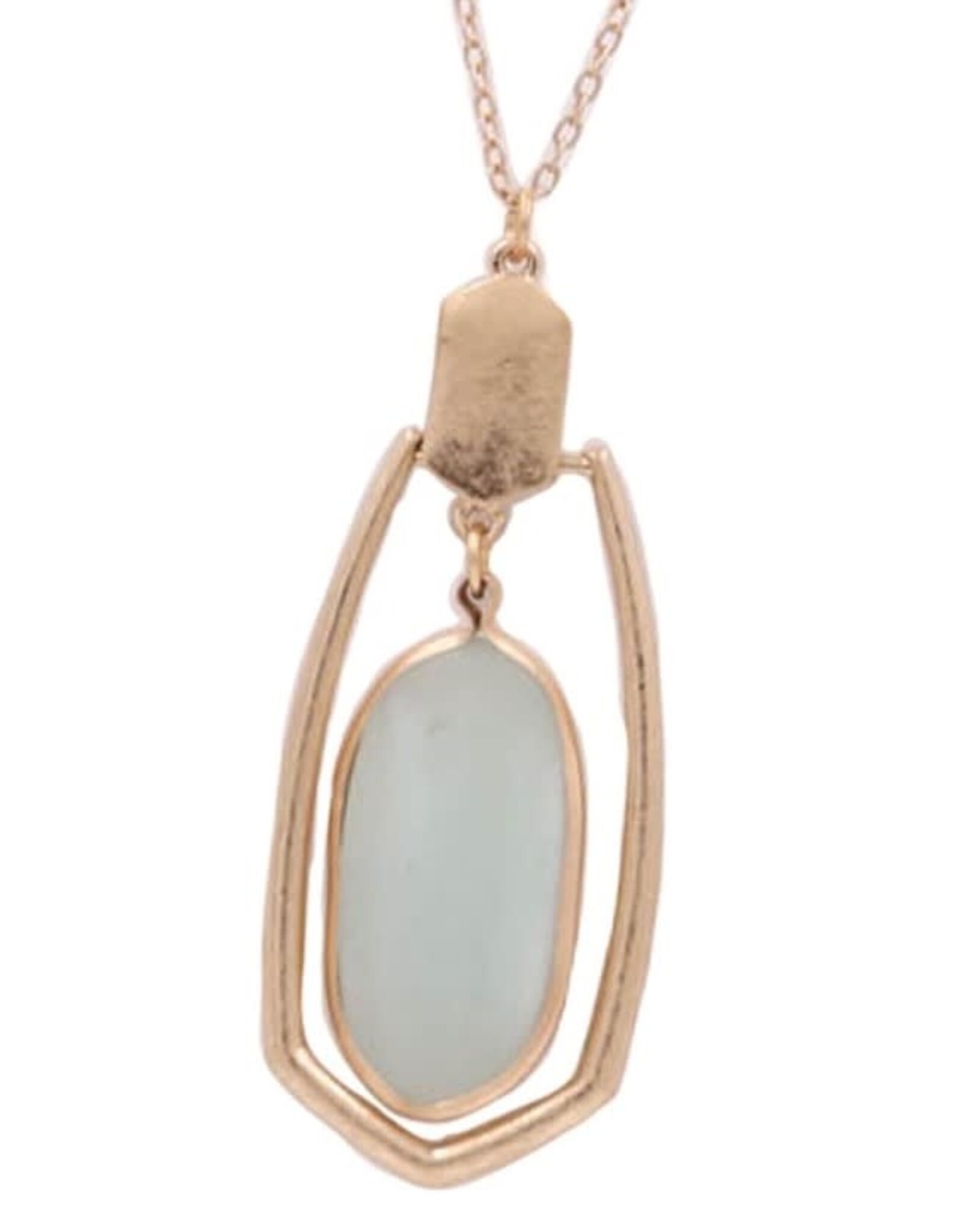 Amazonite Semi Precious Stone Pendant Long Necklace