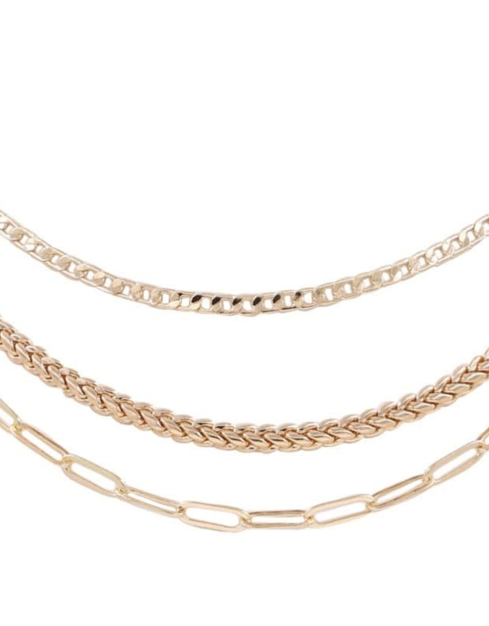 Gold Metal Layered Chain Necklace