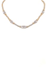 Two-Tone Gold/Silver Metal Bead Necklace