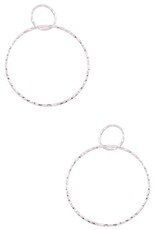 Silver Textured Metal Ring Earrings