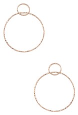 Gold Textured Metal Ring Earrings