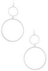 Silver Matte Metal Ring Hoop Layered Earrings