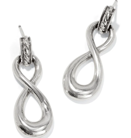 Brighton Silver Interlok Infinity Post Drop Earrings