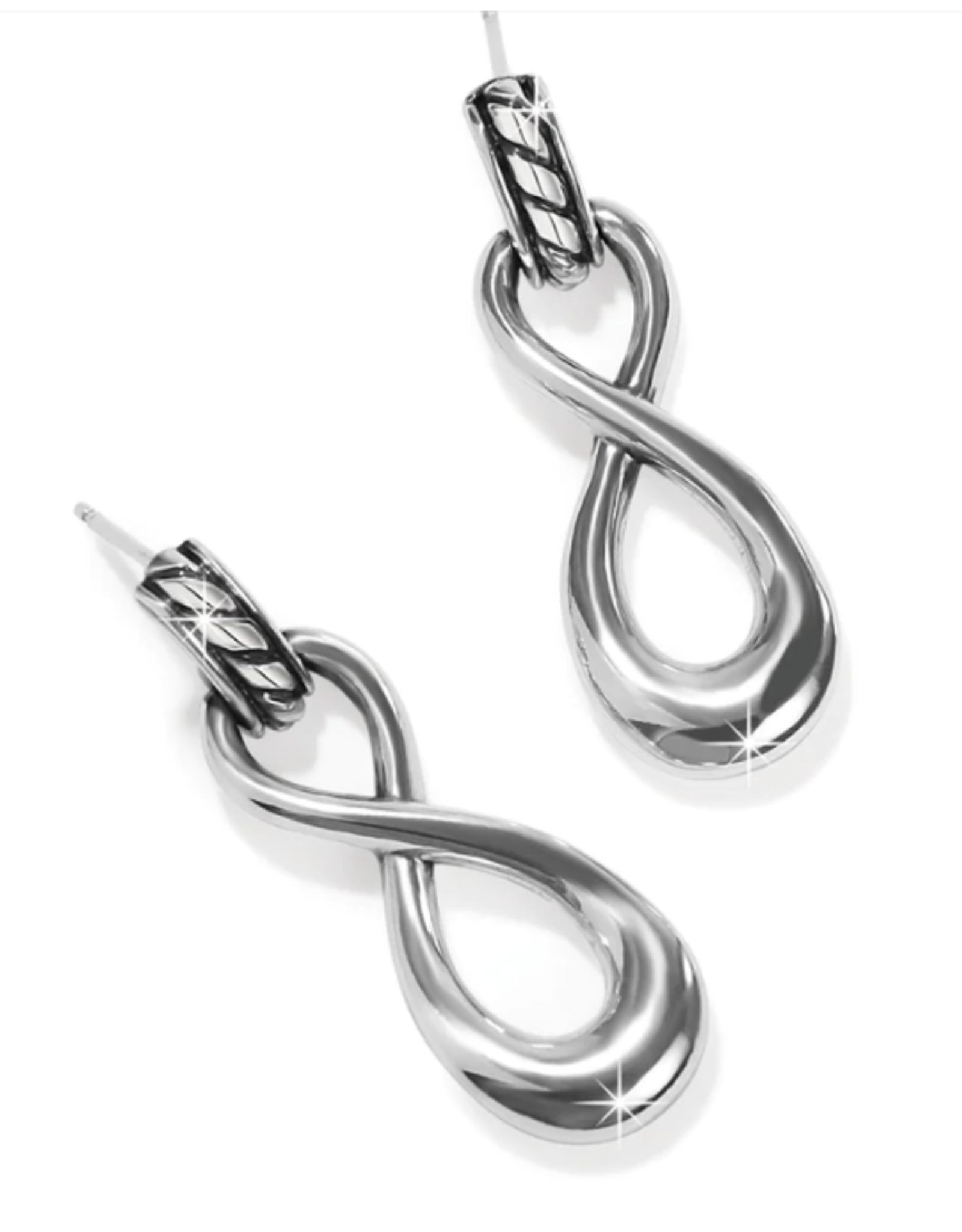 Brighton Silver Interlok Infinity Post Drop Earrings