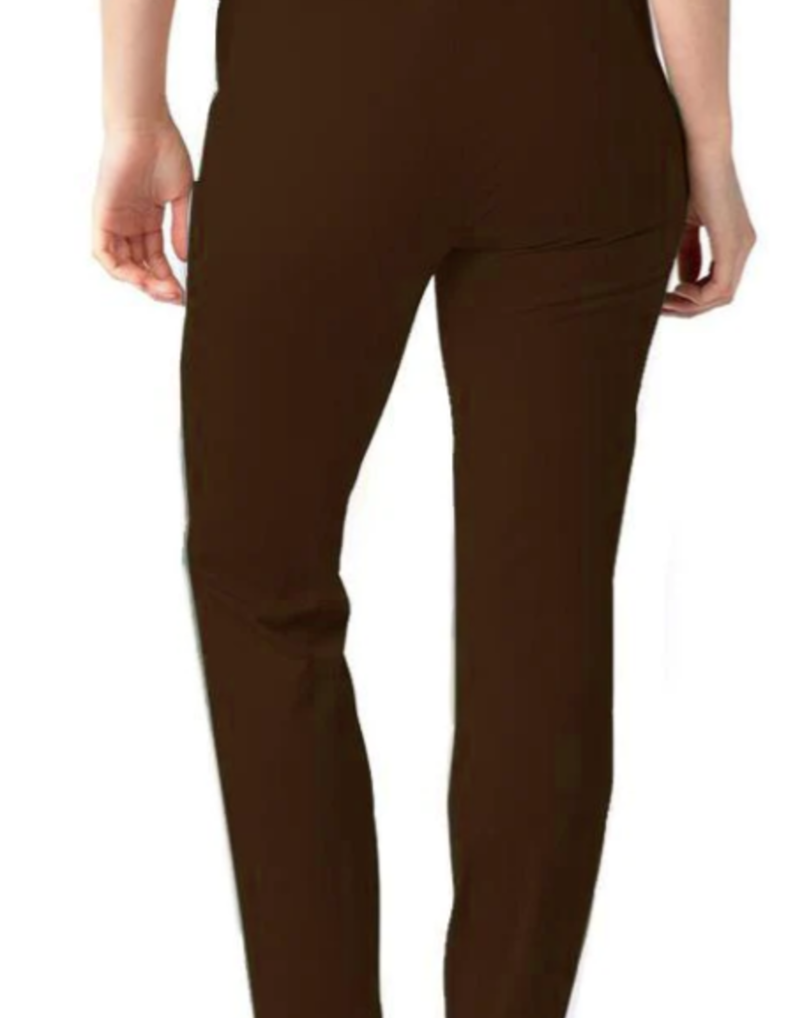 Chocolate Wide Waist Band Pull-On-Ankle Pant