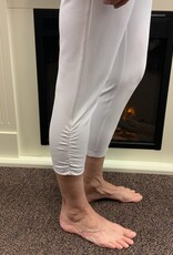 Lulu B White Ponte Capri Legging w/Tummy Control & Ruching