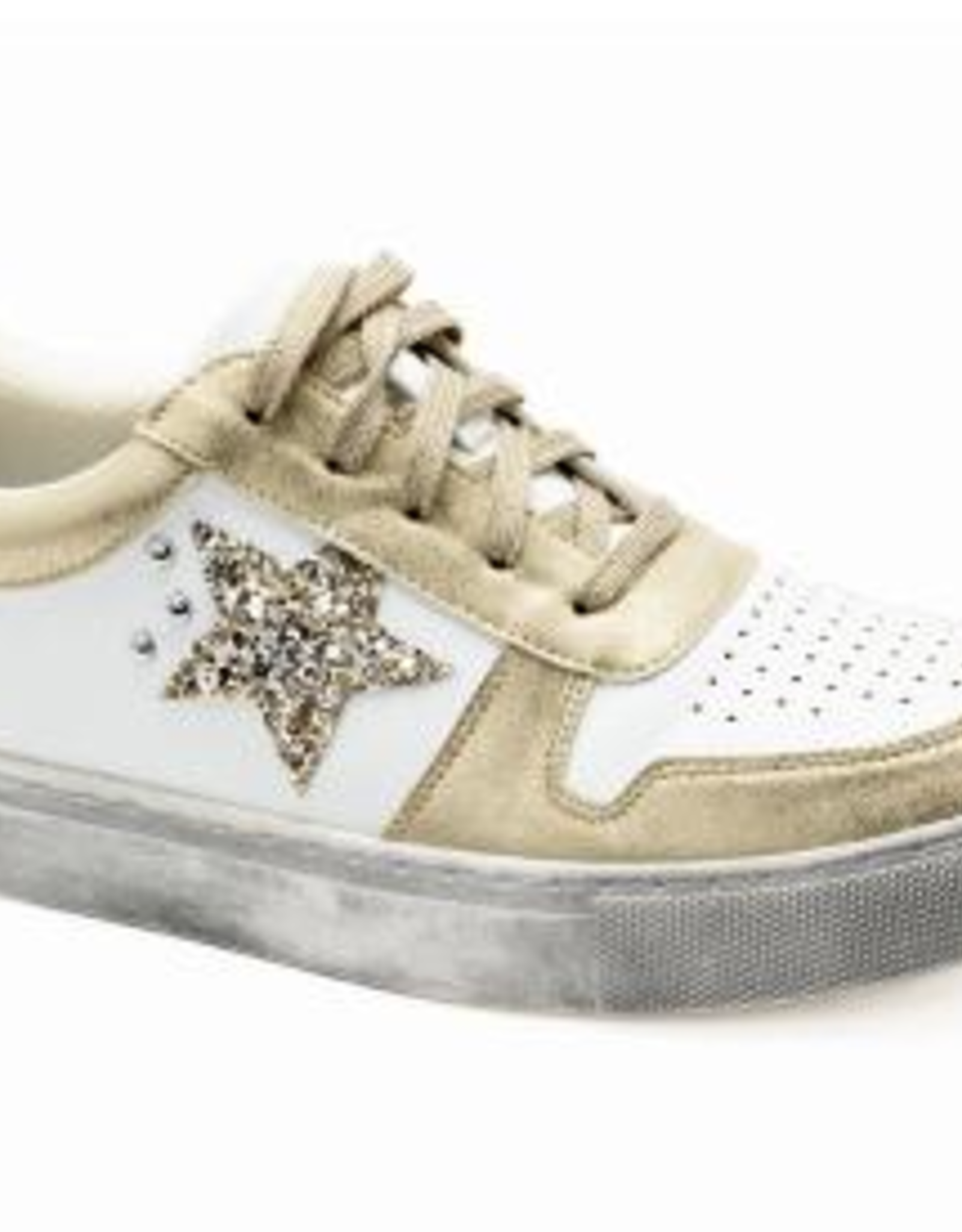 - Constellation White Gold Star Detail Fashion Sneaker
