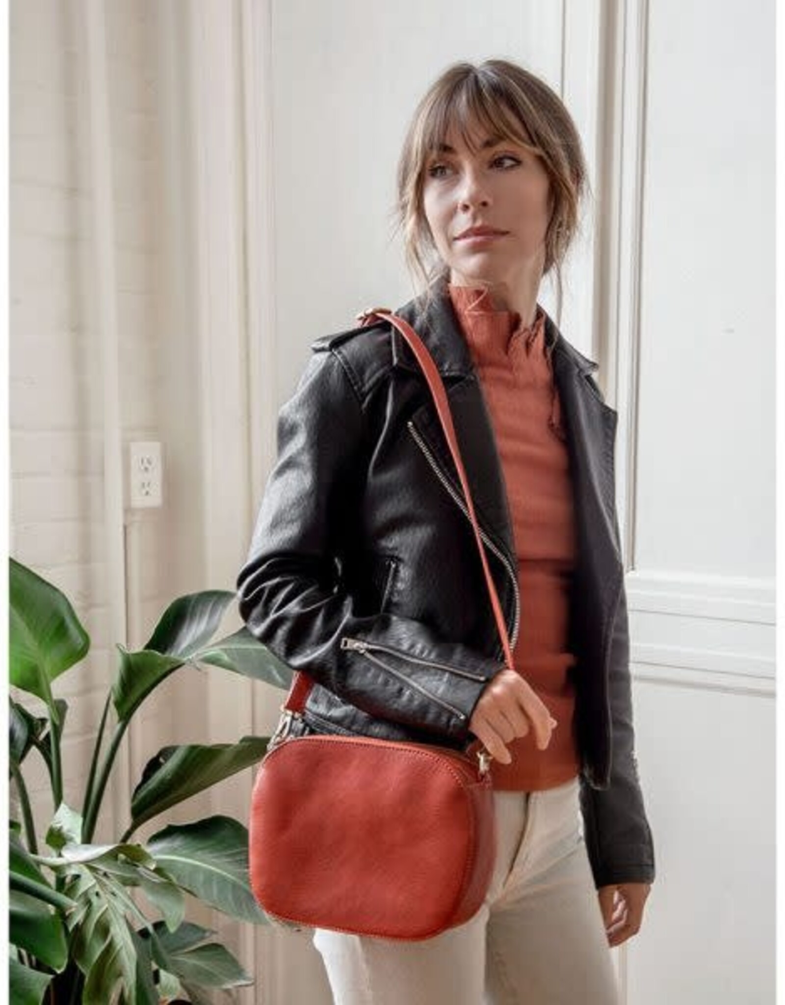 Terracotta Nora Large Double Zip Camera Bag