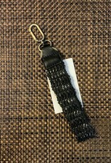 Black Woven Faux leather Easy Find Wristlet keychain /Clutch Strap 1.2"