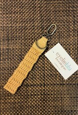 Natural  Woven Faux leather Easy Find Wristlet keychain /Clutch Strap 1.2"