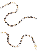 Black & Gold Long Enamel Paper Clip Chain Links Phone Chain