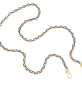 Black & Gold Long Enamel Paper Clip Chain Links Phone Chain