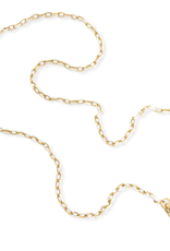 White & Gold Long Enamel Paper Clip Chain Links Phone Chain