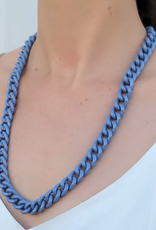 Denim Enamel Chunky  Chain Necklace