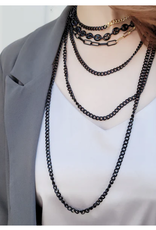 Black Short Enamel Chain Necklace