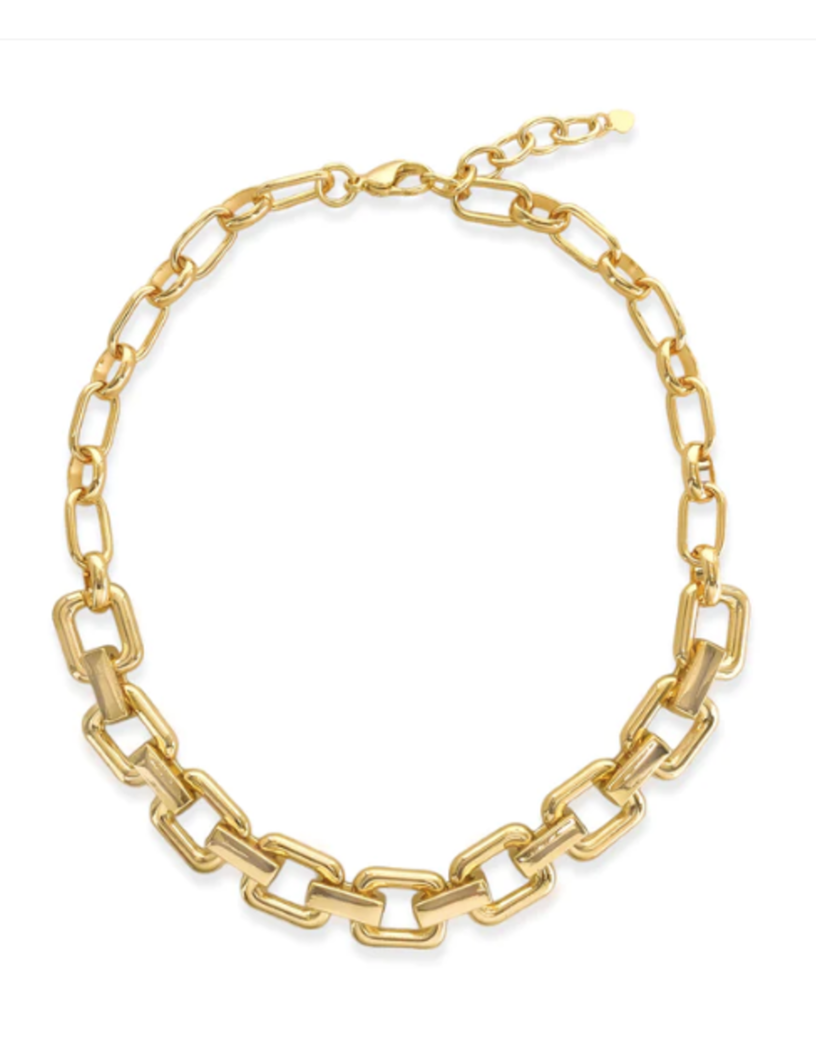 Gold Chunky Rectangle Paperclip Necklace