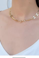 Curb Link Chain With Mariner Necklace