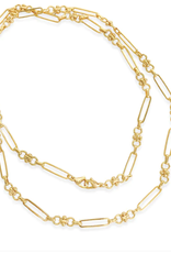 Gold Dotted Paperclip Chain Necklace