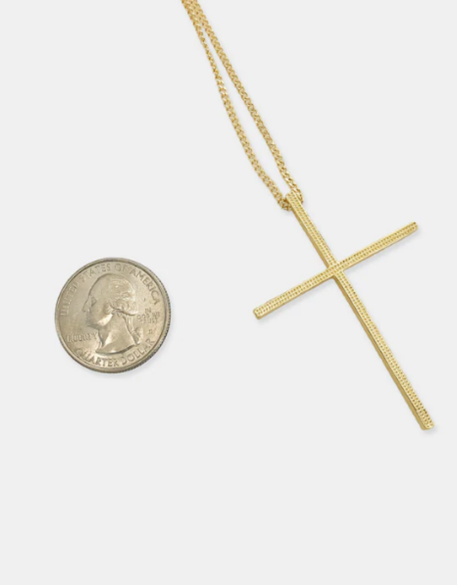 Gold Chain Cross Pendant Necklace