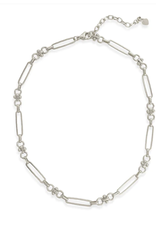Silver Dotted Paperclip Chain Necklace