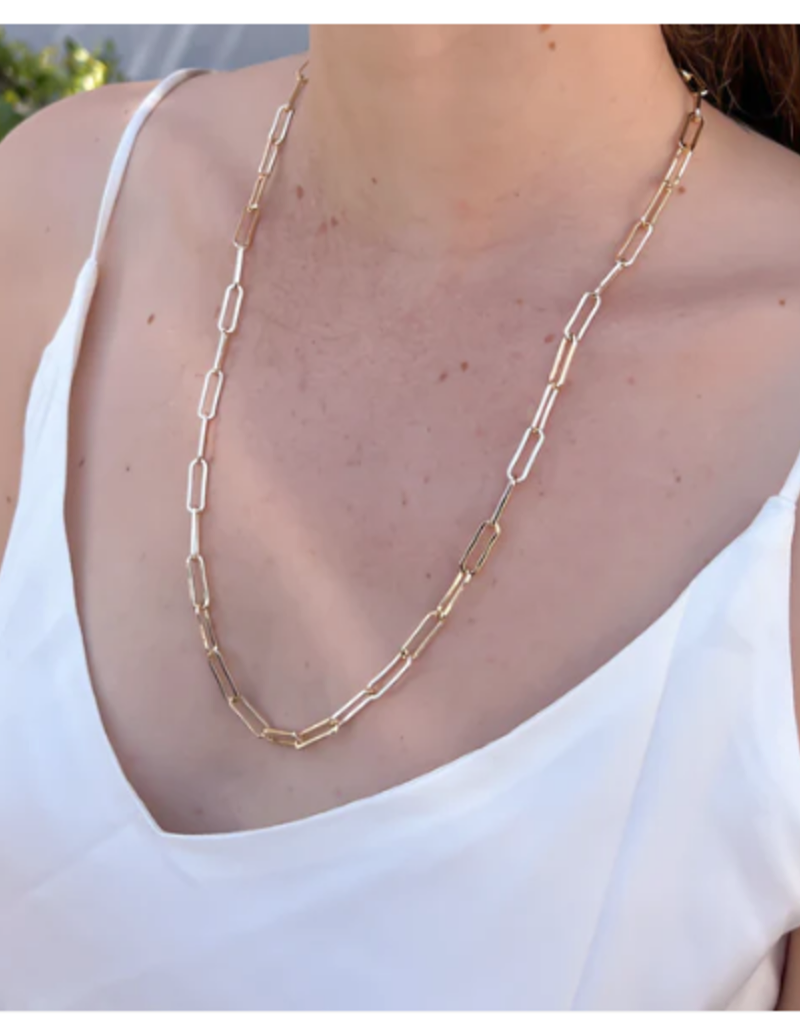 Gold Large Paperclip Necklace