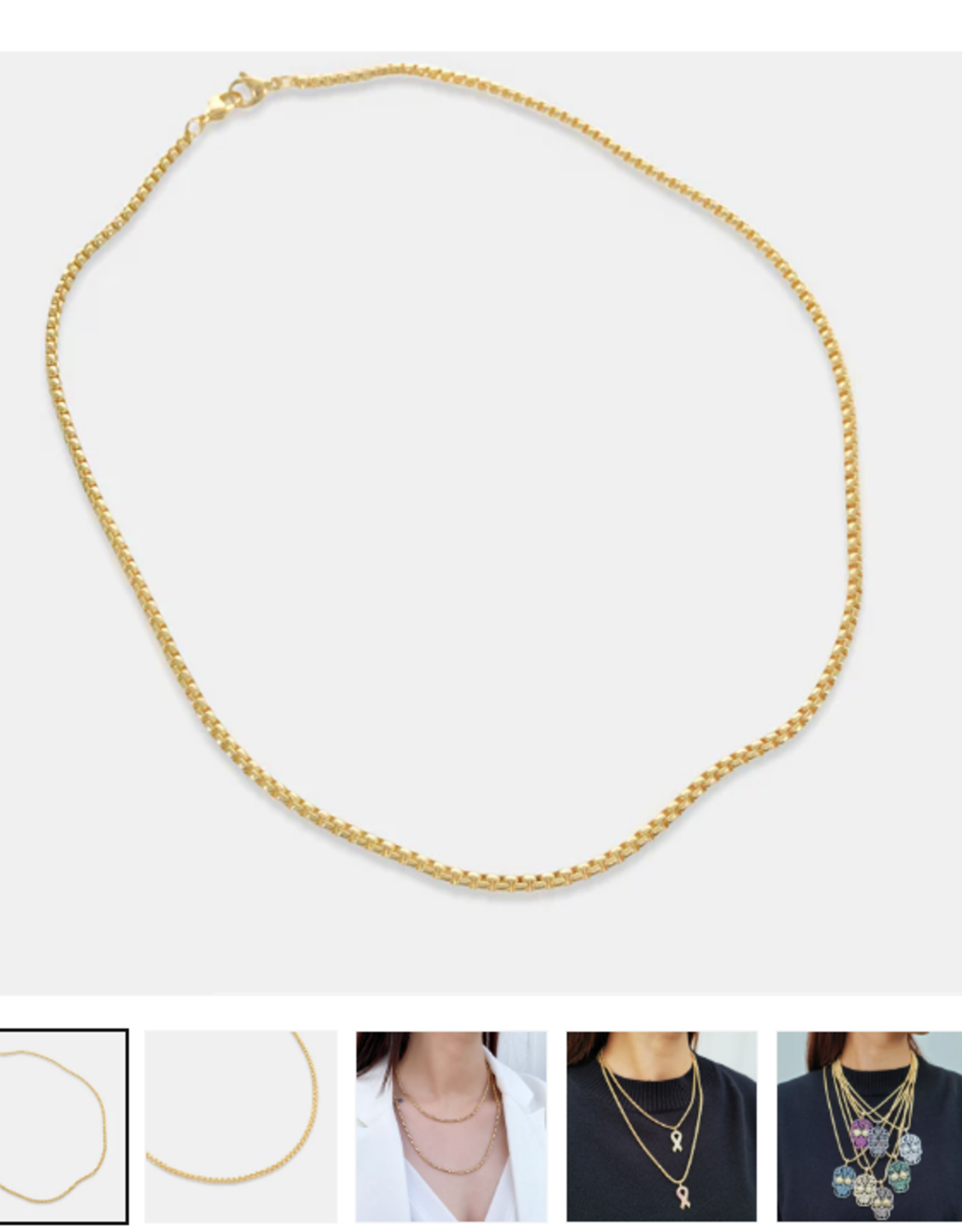 Gold Cable Chain Necklace