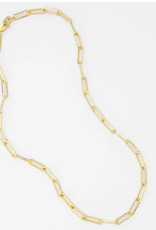 Gold Plated Large Paperclip Necklace