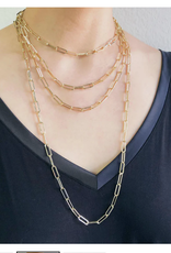 Gold Plated Large Paperclip Necklace