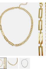 Gold Chain with 4 Rectangles Necklace