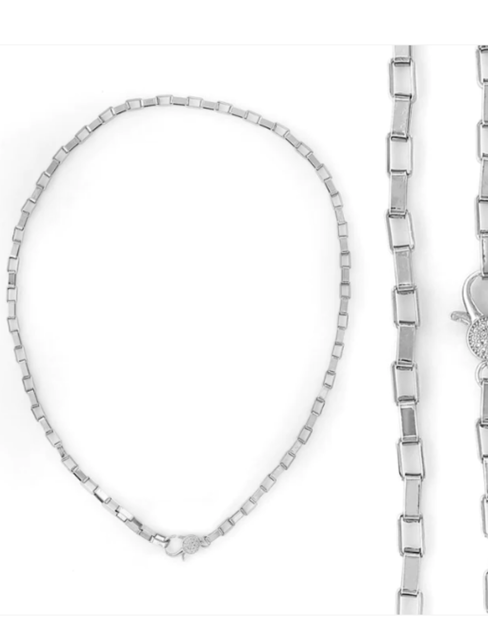 Gunmetal Short Box Chain Necklace