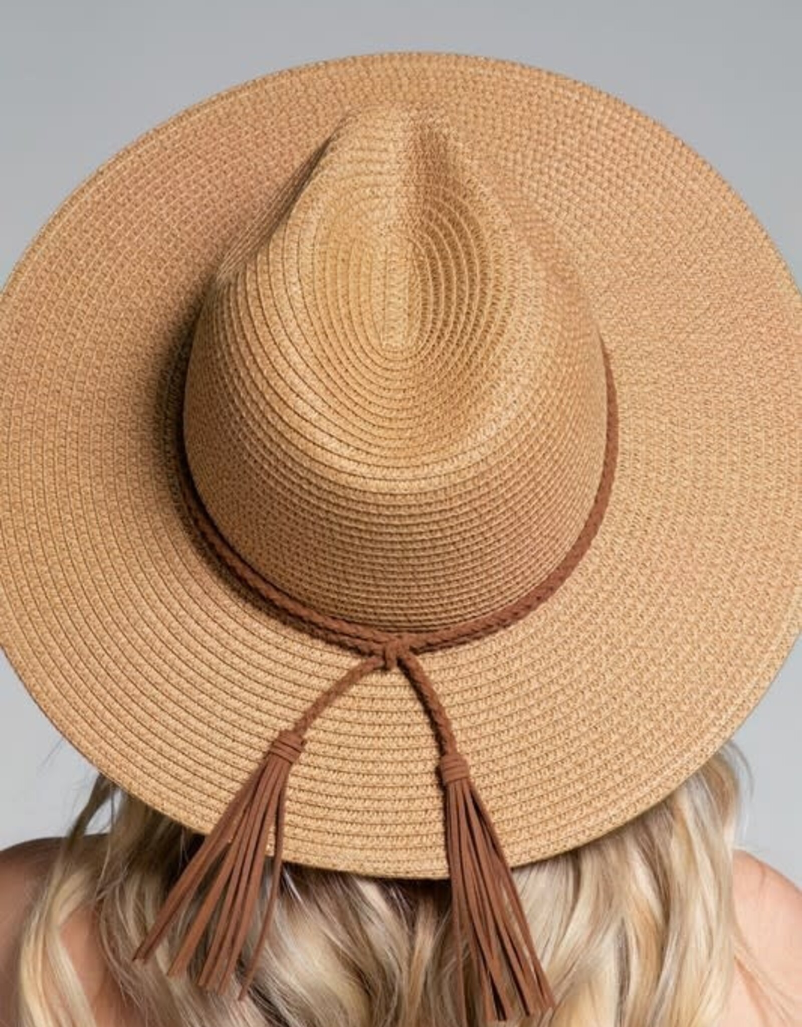 - Dark Natural Panama Woven with Braided Band Hat