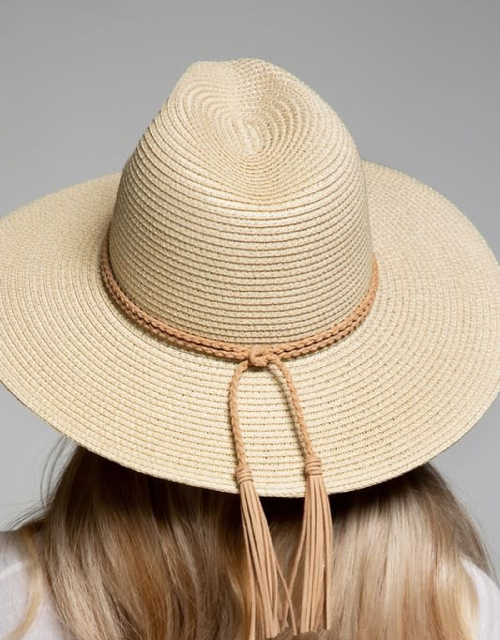- Light Natural Woven Panama Braided Band Hat