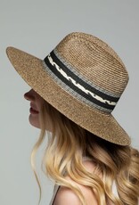 - Light Brown Contrasting Braided Trim with Adjustable Band Panama Hat