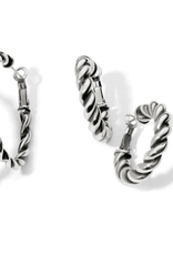 Brighton Brighton Silver Interlok Twist Oval Leverback Hoop Earrings