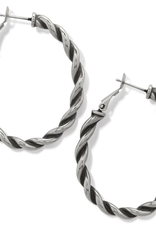 Brighton Brighton Silver Interlok Twist Oval Leverback Hoop Earrings