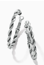 Brighton Brighton Silver Interlok Twist Oval Leverback Hoop Earrings