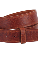 - Brown Western Tooled Vintage Buckle Leather Belt