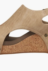 - Camel  Velcro Closurer Strap Wedge Sandal