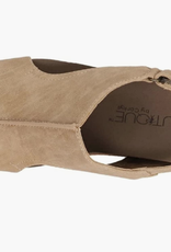 - Camel  Velcro Closurer Strap Wedge Sandal