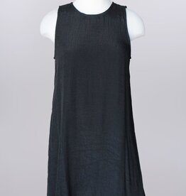 - Black Round Neck Sleeveless Lined Dress