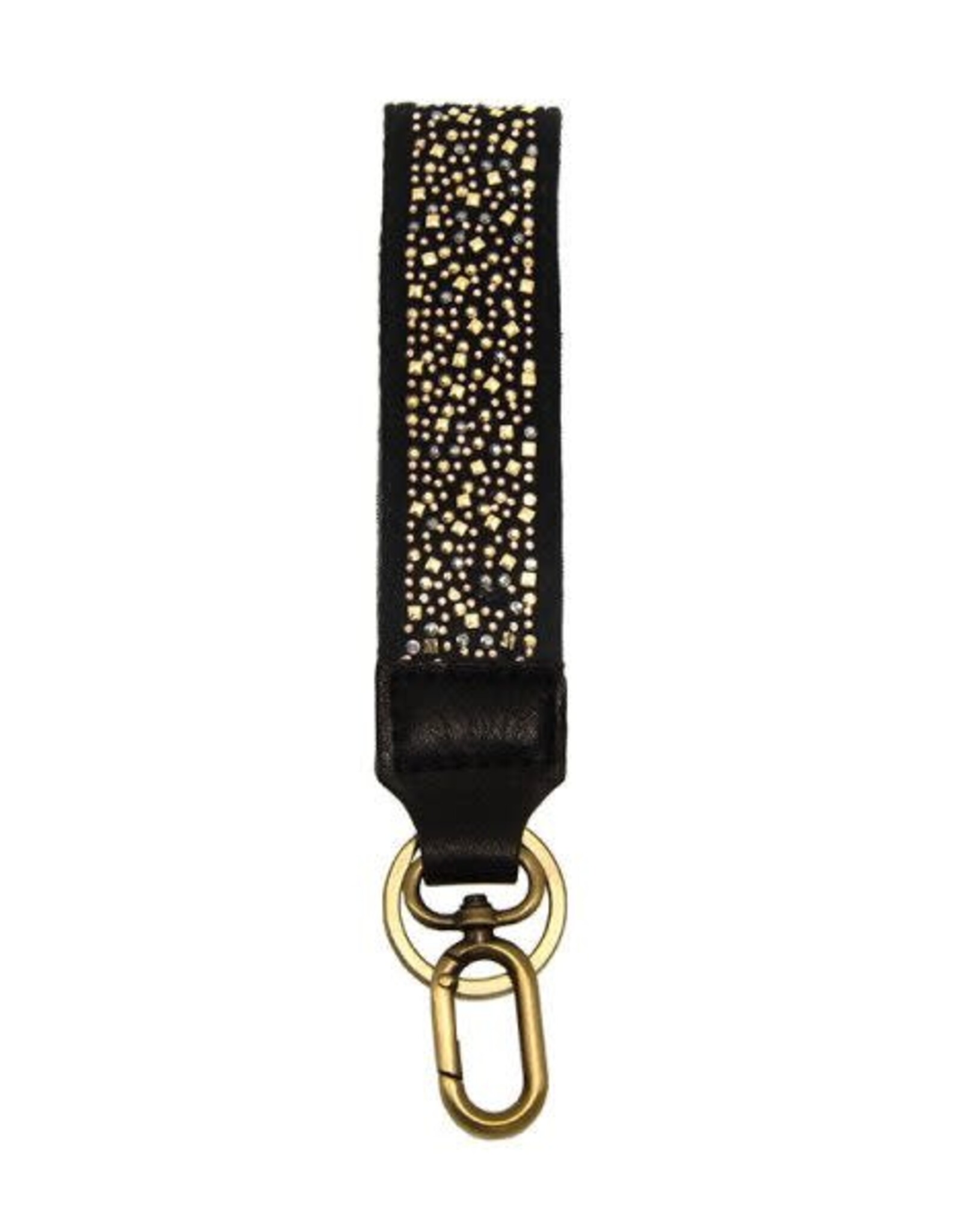 Black Studded Easy Find Wristlet keychain /Clutch Strap 1.5"