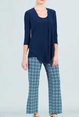 Clara Sunwoo Navy Soft Knit Tie Front Cardigan